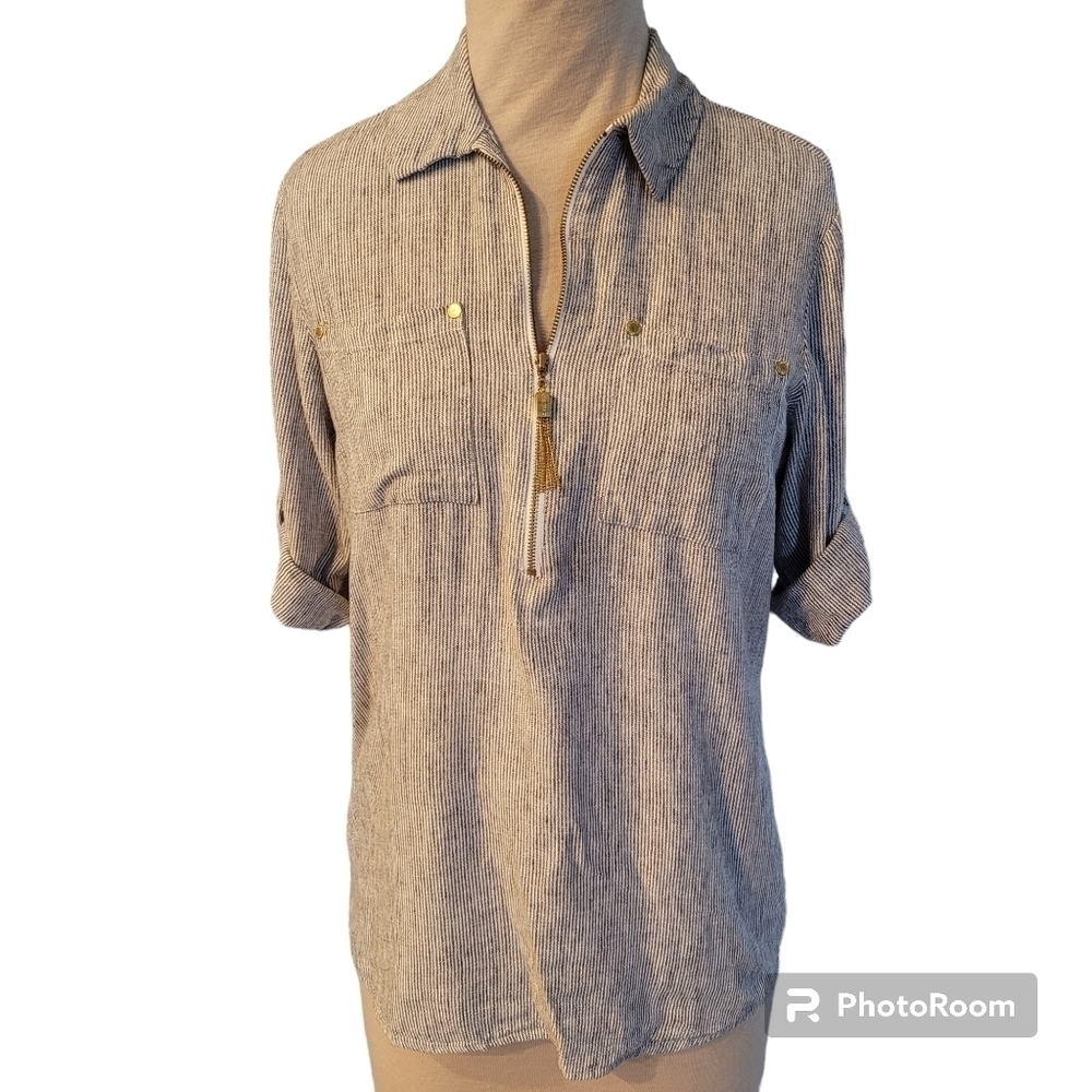 ELLEN Tracy Linen blend top size small